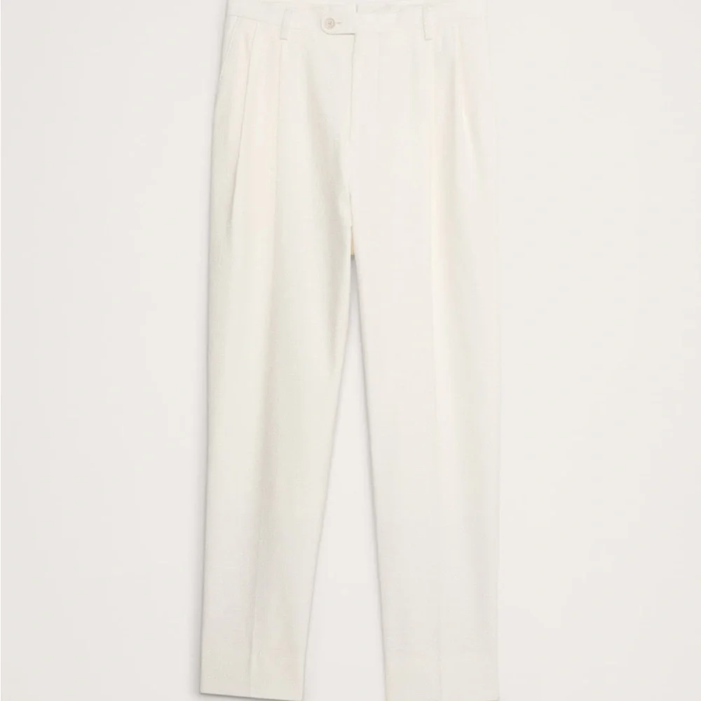 Banana Republic Men's Pleated Cotton-Linen Blend Suit Pant